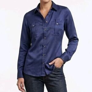 Papaya Purple Long Sleeve Button Down Shirt Utility Size M Lightweight Workwear